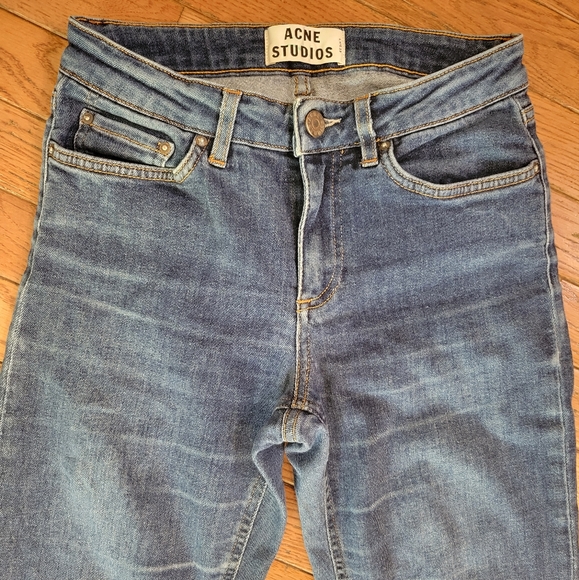Acne Studio Skin 5 in Used Blue Denim luxury designer jeans Stockholm 25/32 - Picture 1 of 16